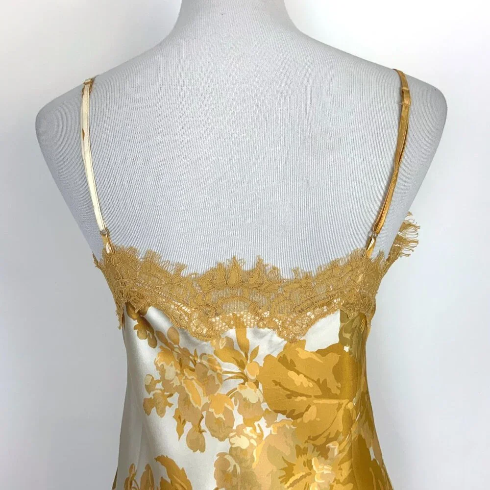 New Gold Hawk Silk Golden Bloom Claire Camisole Top Sz M - Picture 8 of 16